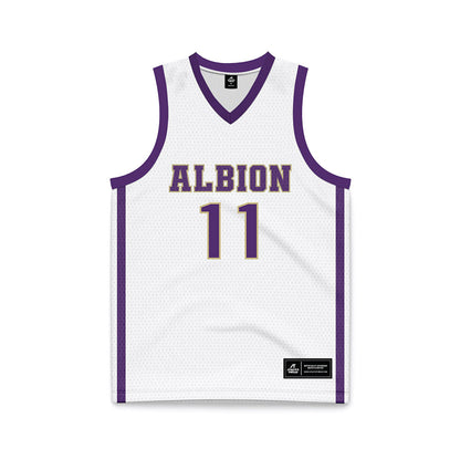 Albion - NCAA Men's Basketball : Dwayne Ray - White Basketball Jersey-0