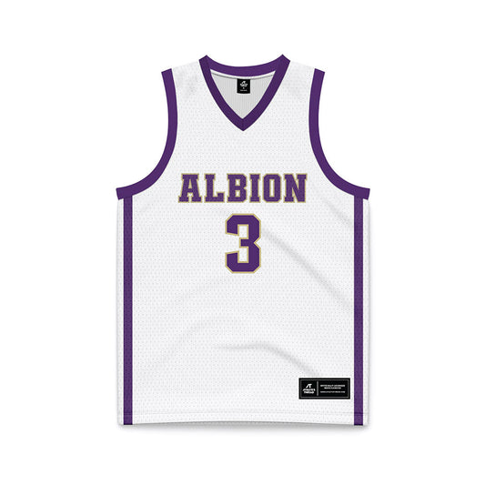 Albion - NCAA Men's Basketball : Kendall Bentley - White Basketball Jersey-0
