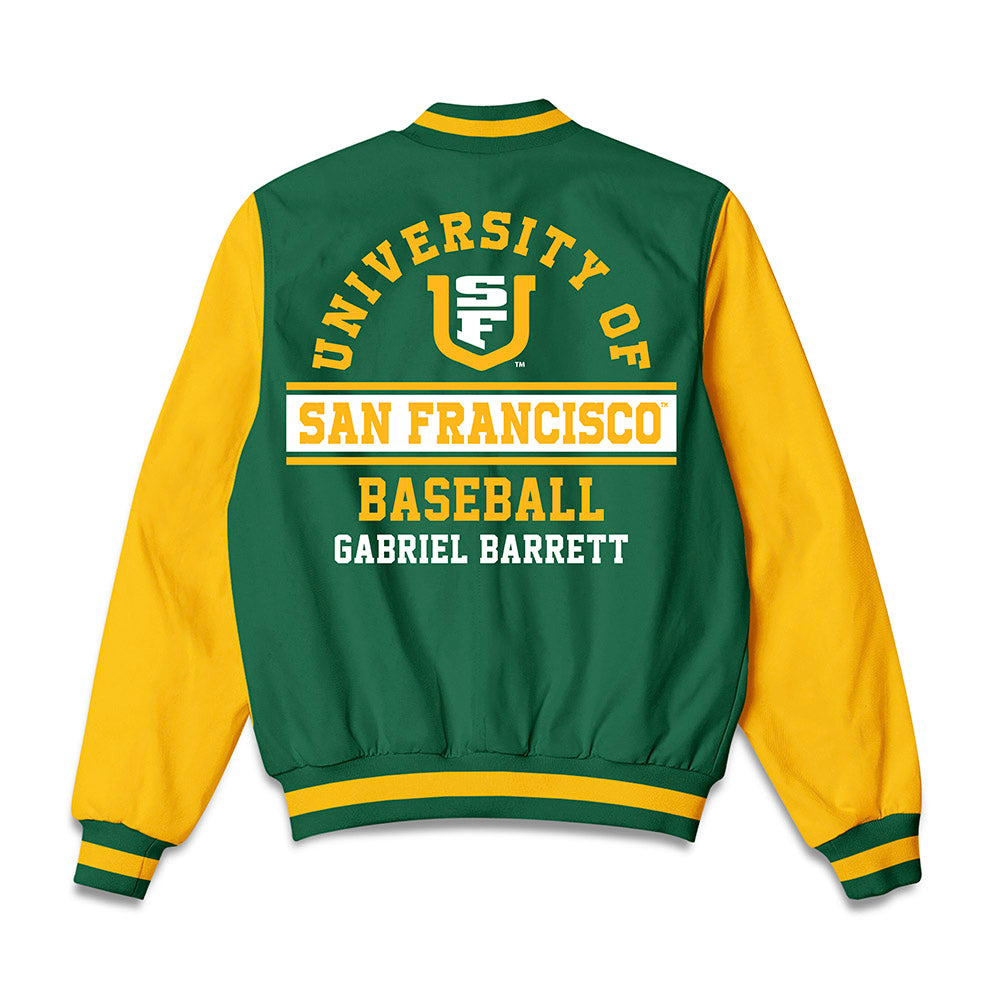 USFCA - NCAA Baseball : Gabriel Barrett - Bomber Jacket-1
