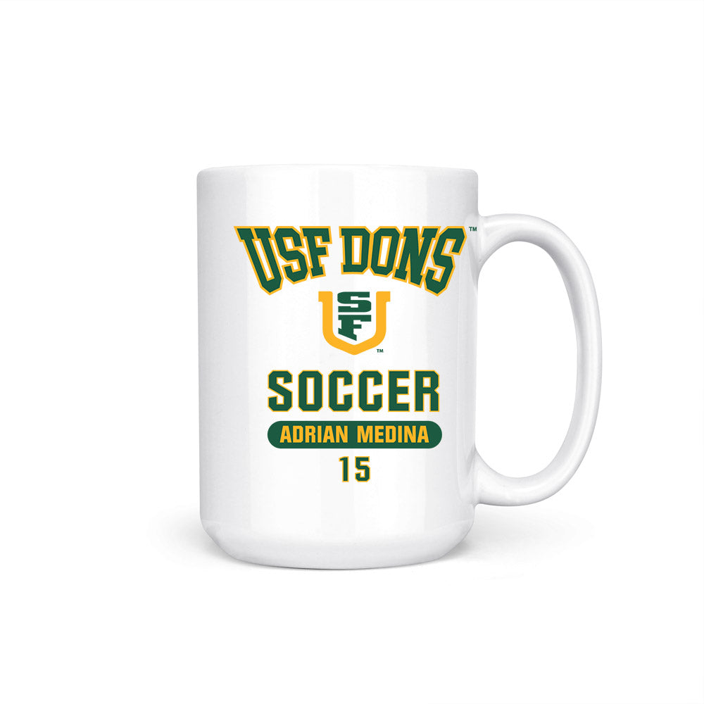 USFCA - NCAA Men's Soccer : Adrian Medina - Coffee Mug-0