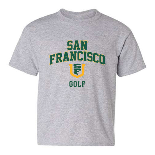 USFCA - NCAA Men's Golf : Theo Anderson - Classic Shersey Youth T-Shirt-0