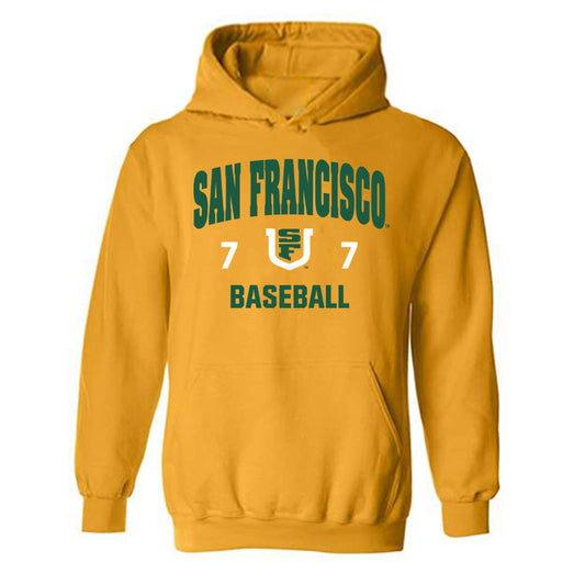 USFCA - NCAA Baseball : Jordan Lewis - Classic Shersey Hooded Sweatshirt-0