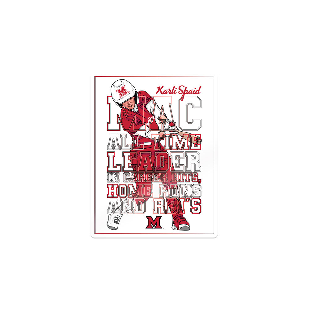 Miami of Ohio - NCAA Softball : Karli Spaid -  Individual Caricature Sticker