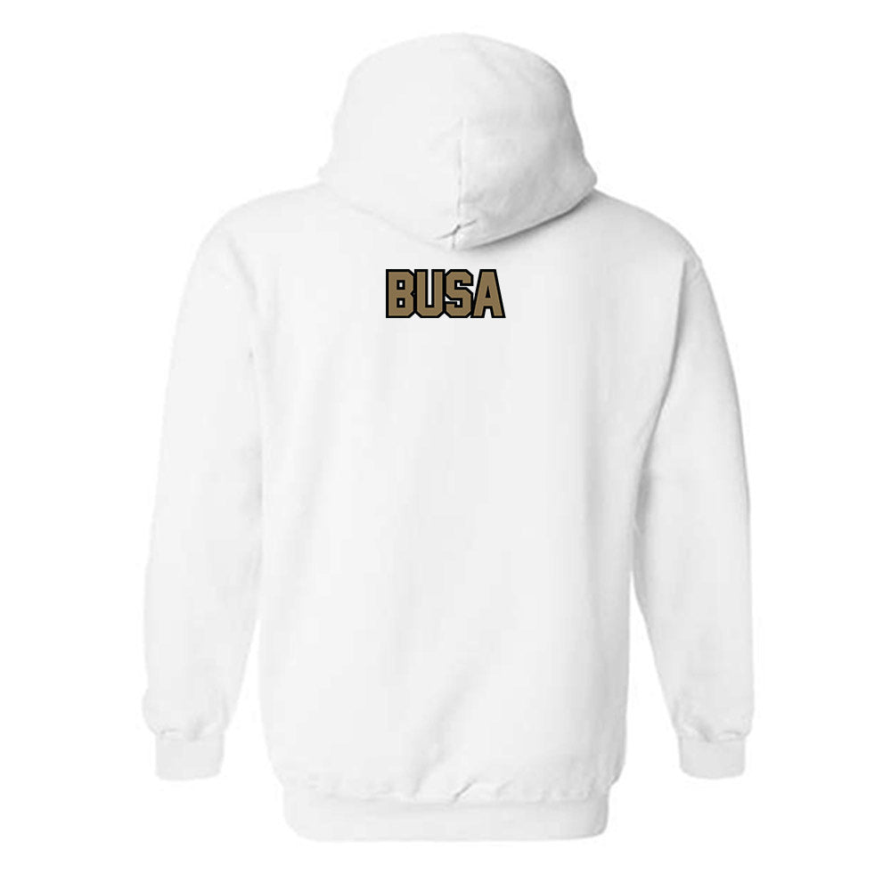 Bryant - NCAA Men's Swimming & Diving : Lincoln Busa - Classic Shersey Hooded Sweatshirt-1