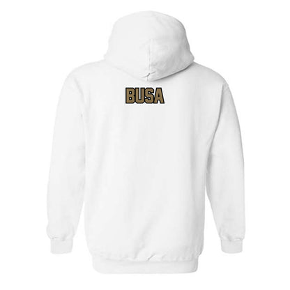 Bryant - NCAA Men's Swimming & Diving : Lincoln Busa - Classic Shersey Hooded Sweatshirt-1