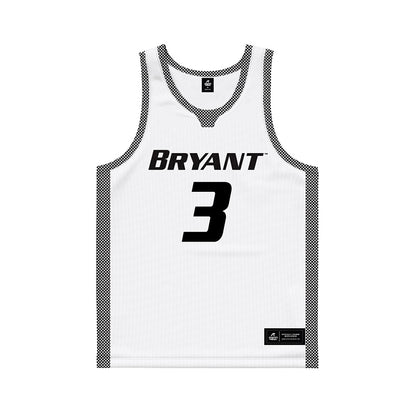 Bryant - NCAA Men's Basketball : Aaron Davis III - White Basketball Jersey-0