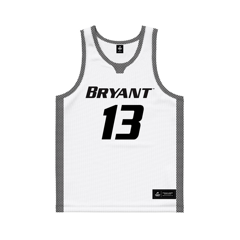 Bryant - NCAA Men's Basketball : Jakai Robinson - White Basketball Jersey-0
