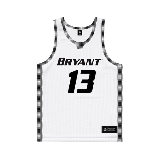 Bryant - NCAA Men's Basketball : Jakai Robinson - White Basketball Jersey-0