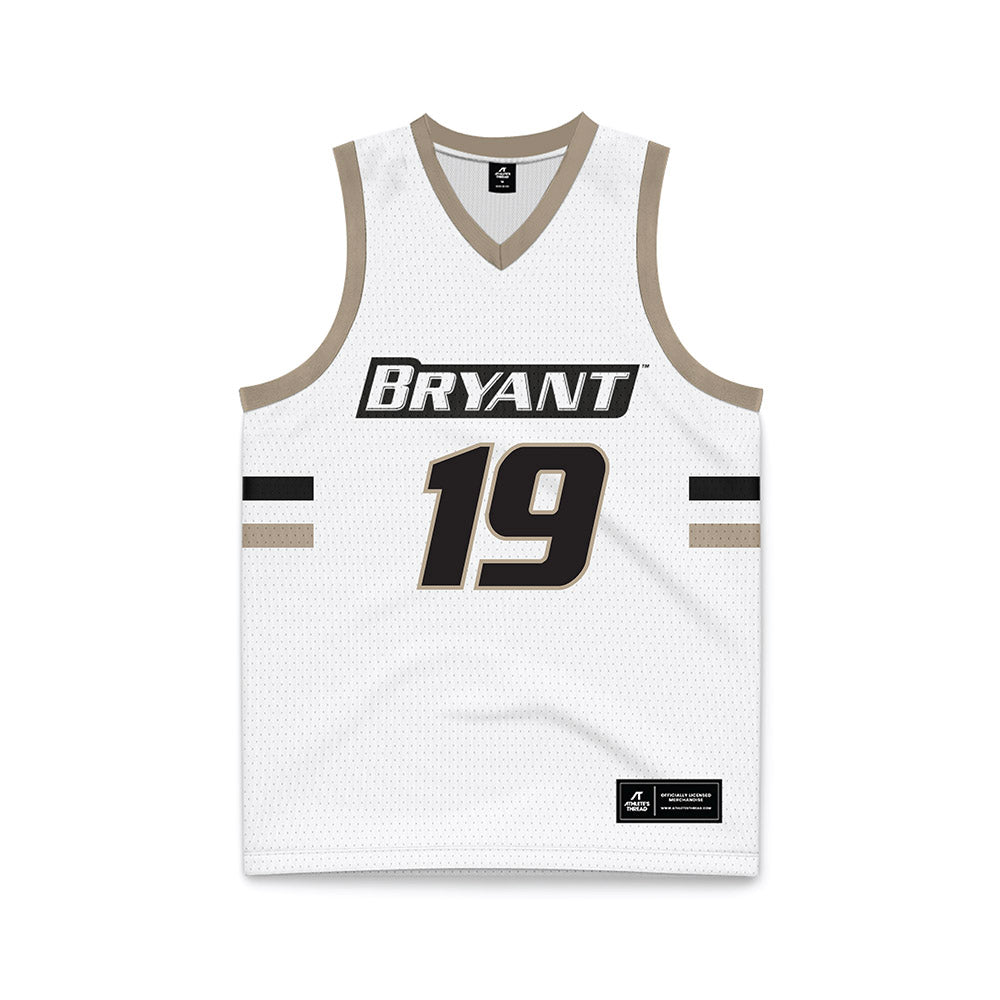 Bryant - NCAA Women's Basketball : Madara Liepniece - White Basketball Jersey-0