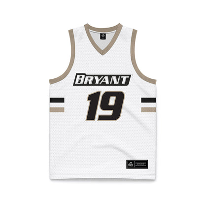Bryant - NCAA Women's Basketball : Madara Liepniece - White Basketball Jersey-0