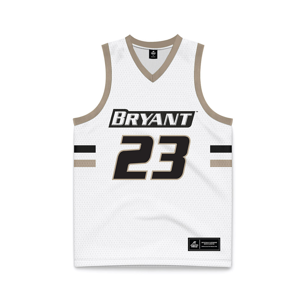 Bryant - NCAA Women's Basketball : Giselle Davis - White Basketball Jersey-0