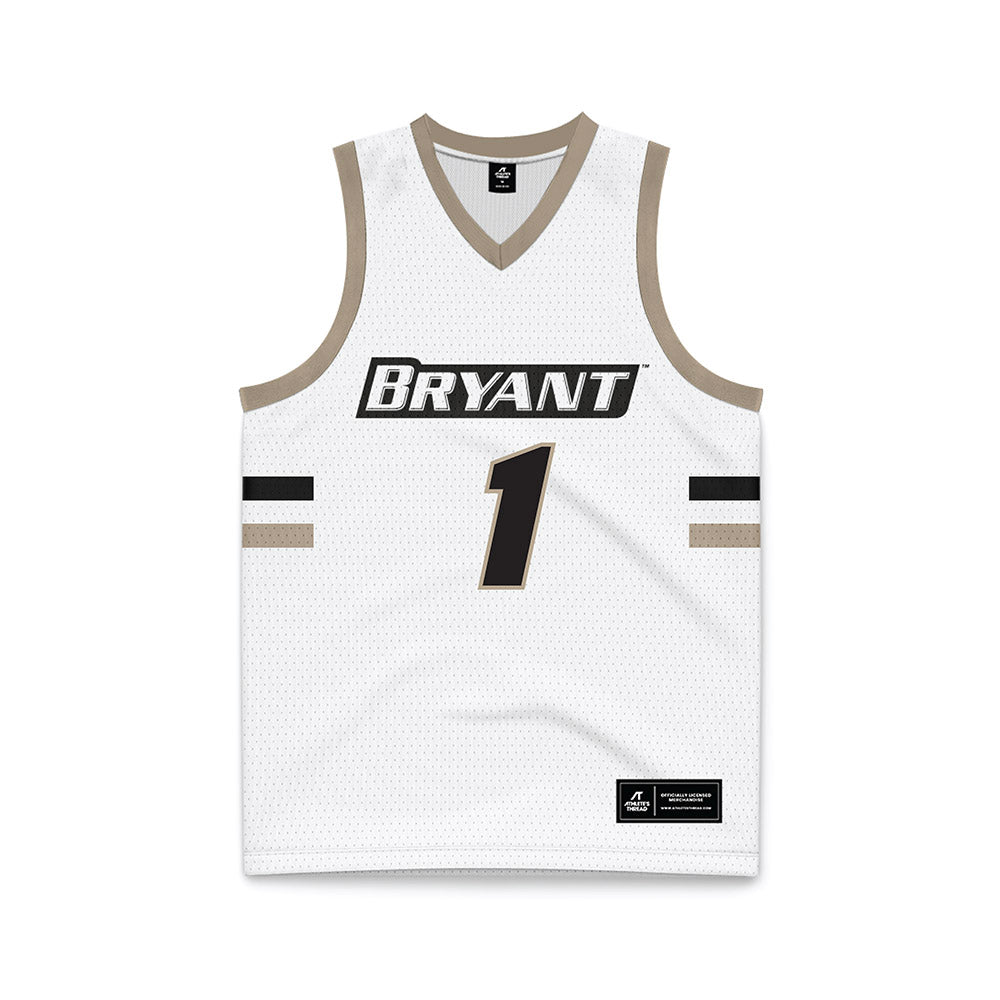Bryant - NCAA Women's Basketball : Jaida Guerra - White Basketball Jersey-0
