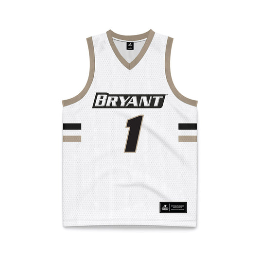 Bryant - NCAA Women's Basketball : Jaida Guerra - White Basketball Jersey-0