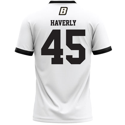Bryant - NCAA Men's Lacrosse : Justin Haverly - White Lacrosse Jersey -1