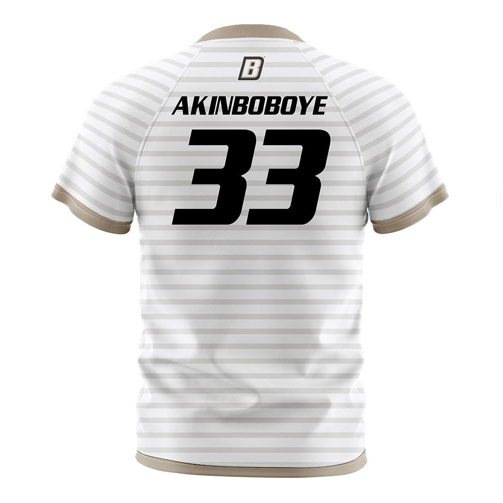 Bryant - NCAA Men's Soccer : Deji Akinboboye - White Soccer Jersey-1