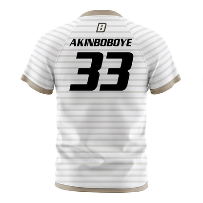 Bryant - NCAA Men's Soccer : Deji Akinboboye - White Soccer Jersey-1