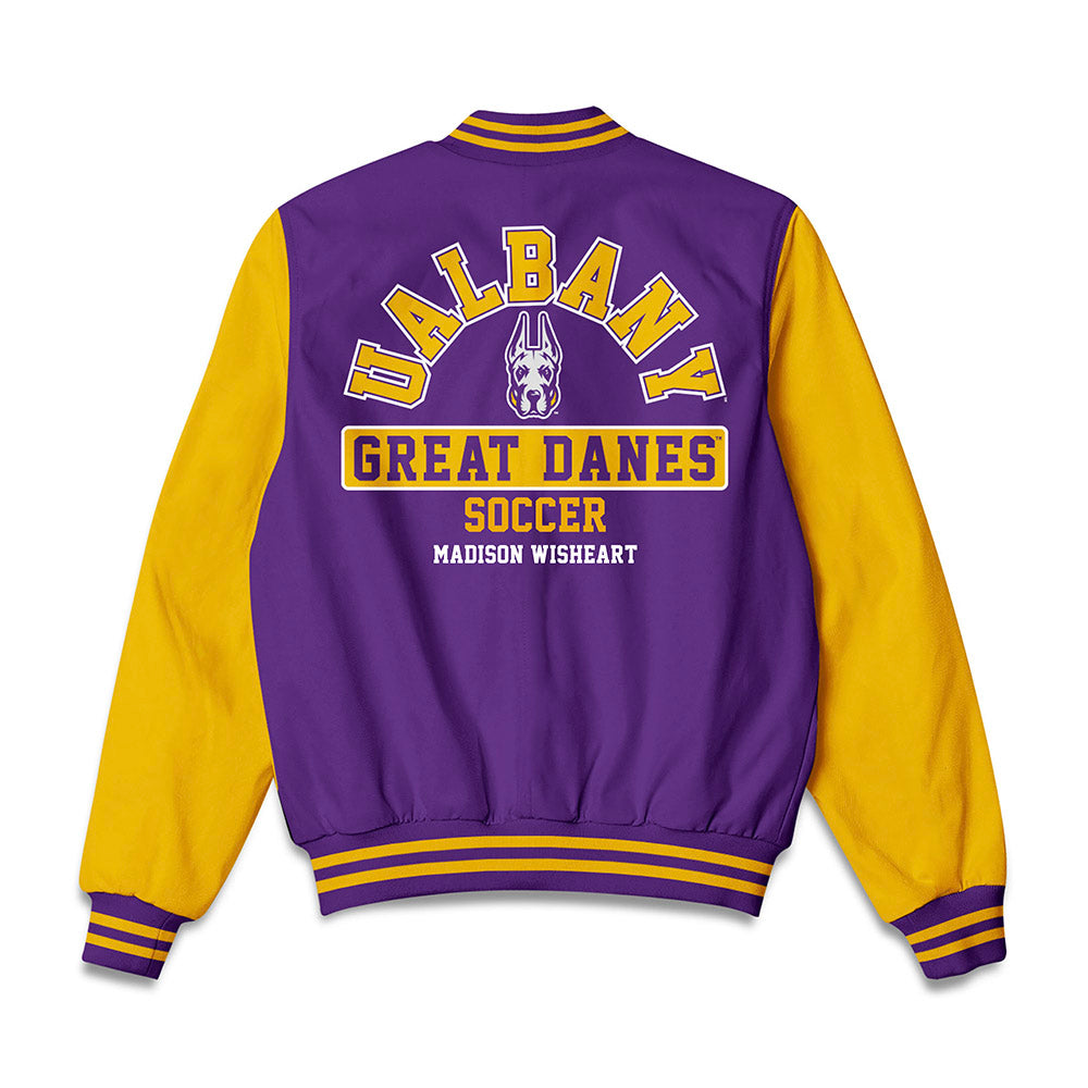 Albany - NCAA Women's Soccer : Madison Wisheart - Bomber Jacket-1