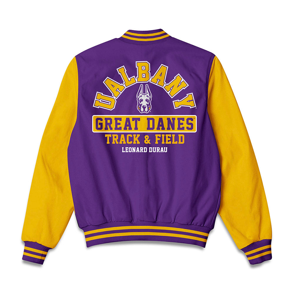 Albany - NCAA Men's Track & Field : Leonard Durau - Bomber Jacket-1