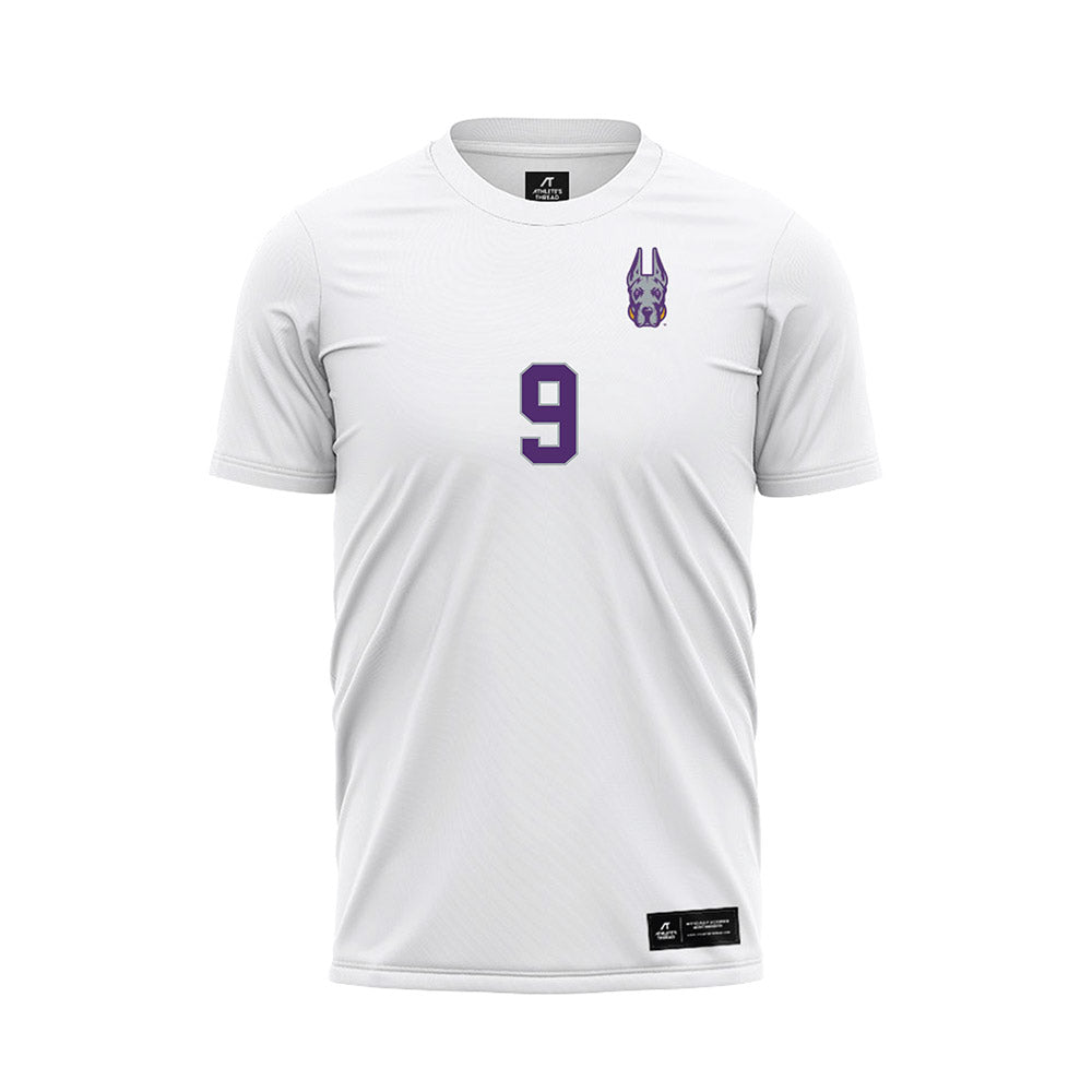 Albany - NCAA Men's Soccer : David Barkan - White Soccer Jersey-0