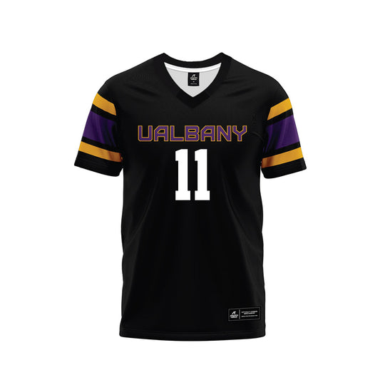 Albany - NCAA Football : Shawan Lewis - Black Premium Football Jersey-0