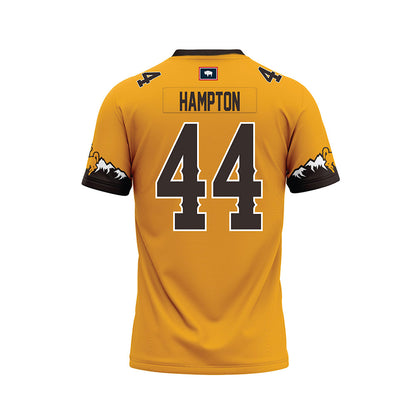 Wyoming - NCAA Football : Tyler Hampton - Gold Premium Football Jersey-1