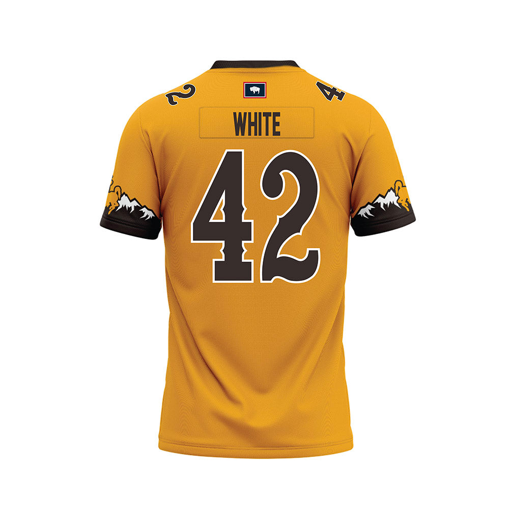 Wyoming - NCAA Football : Isaac White - Gold Premium Football Jersey