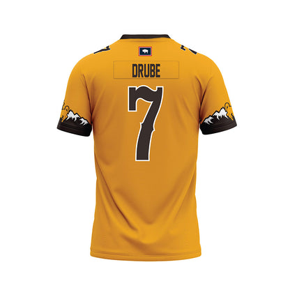 Wyoming - NCAA Football : Mason Drube - Gold Premium Football Jersey-1