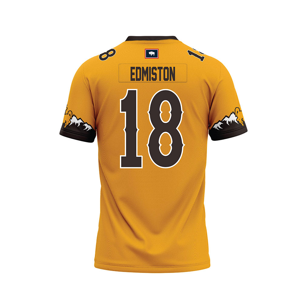 Wyoming - NCAA Football : Bart Edmiston - Gold Premium Football Jersey-1