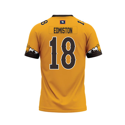 Wyoming - NCAA Football : Bart Edmiston - Gold Premium Football Jersey-1