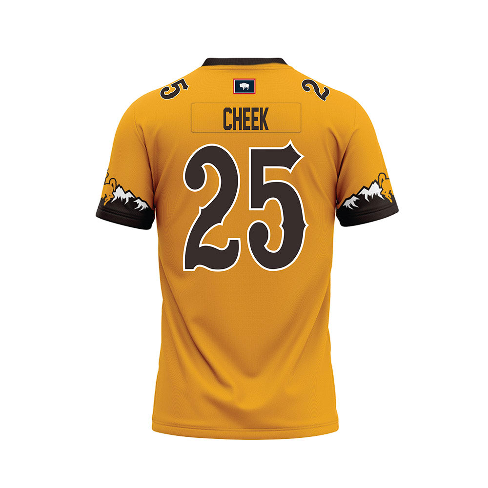 Wyoming - NCAA Football : Brooklyn Cheek - Gold Premium Football Jersey-1