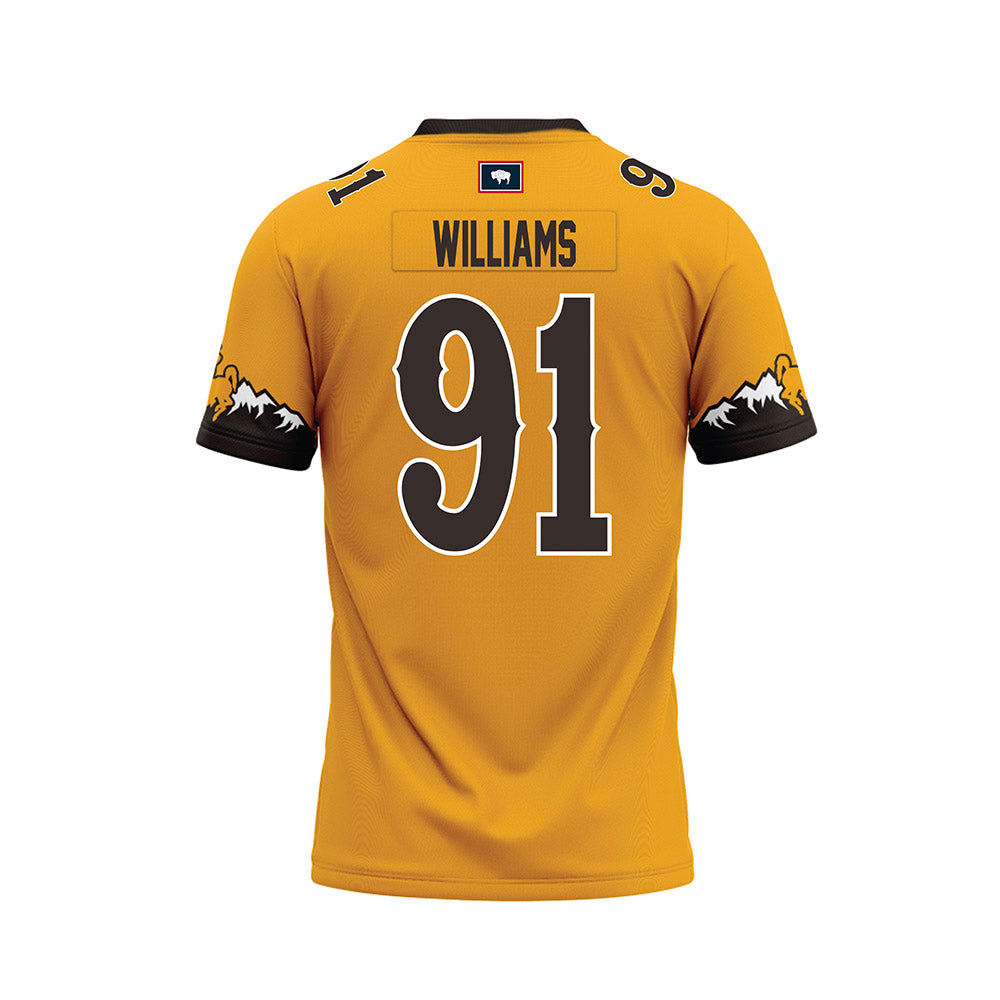 Wyoming - NCAA Football : Jaden Williams - Gold Premium Football Jersey