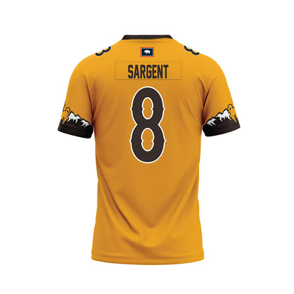 Wyoming - NCAA Football : Jaylen Sargent - Gold Premium Football Jersey