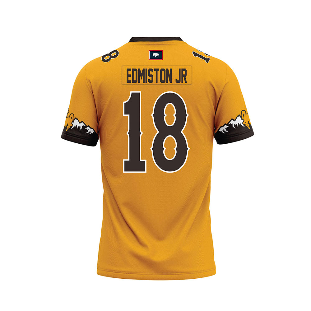 Wyoming - NCAA Football : Bart Edmiston Jr - Gold Premium Football Jersey-1