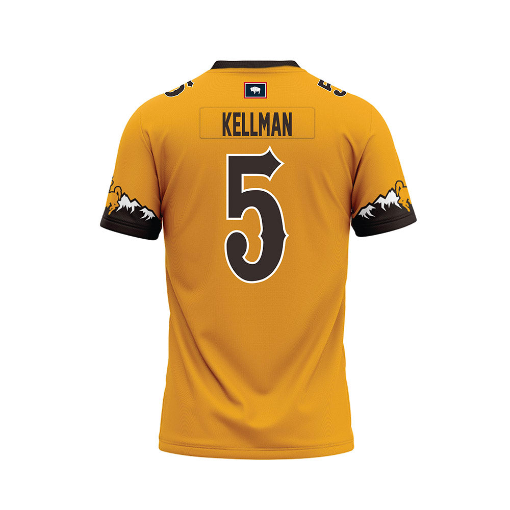 Wyoming - NCAA Football : Terron Kellman - Gold Premium Football Jersey-1