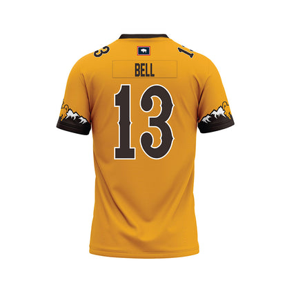 Wyoming - NCAA Football : Ian Bell - Gold Premium Football Jersey-1
