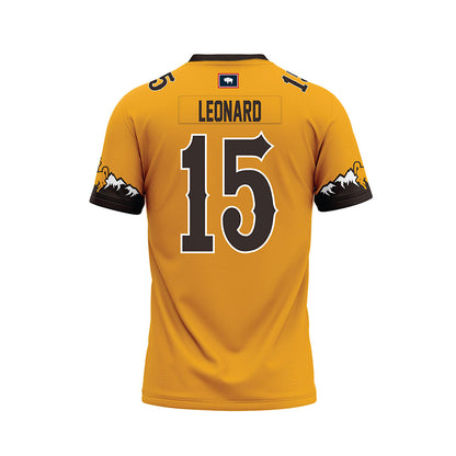 Wyoming - NCAA Football : David Leonard - Gold Premium Football Jersey