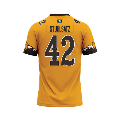 Wyoming - NCAA Football : Ethan Stuhlsatz - Gold Premium Football Jersey-1