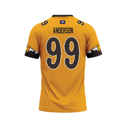 Wyoming - NCAA Football : Keelan Anderson - Gold Premium Football Jersey
