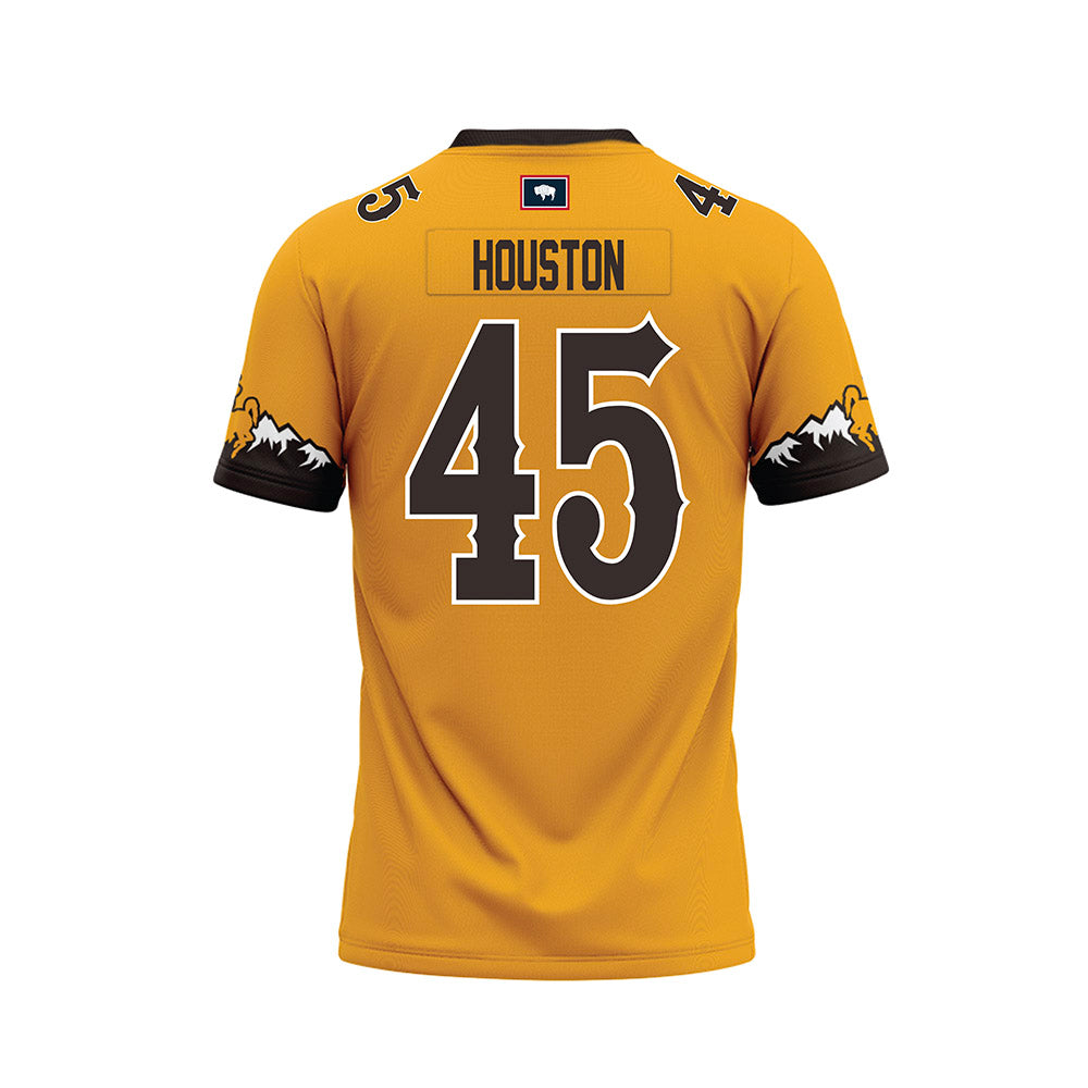 Wyoming - NCAA Football : Charlie Houston - Gold Premium Football Jersey-1