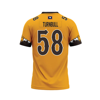 Wyoming - NCAA Football : Jordan Turnbull - Gold Premium Football Jersey