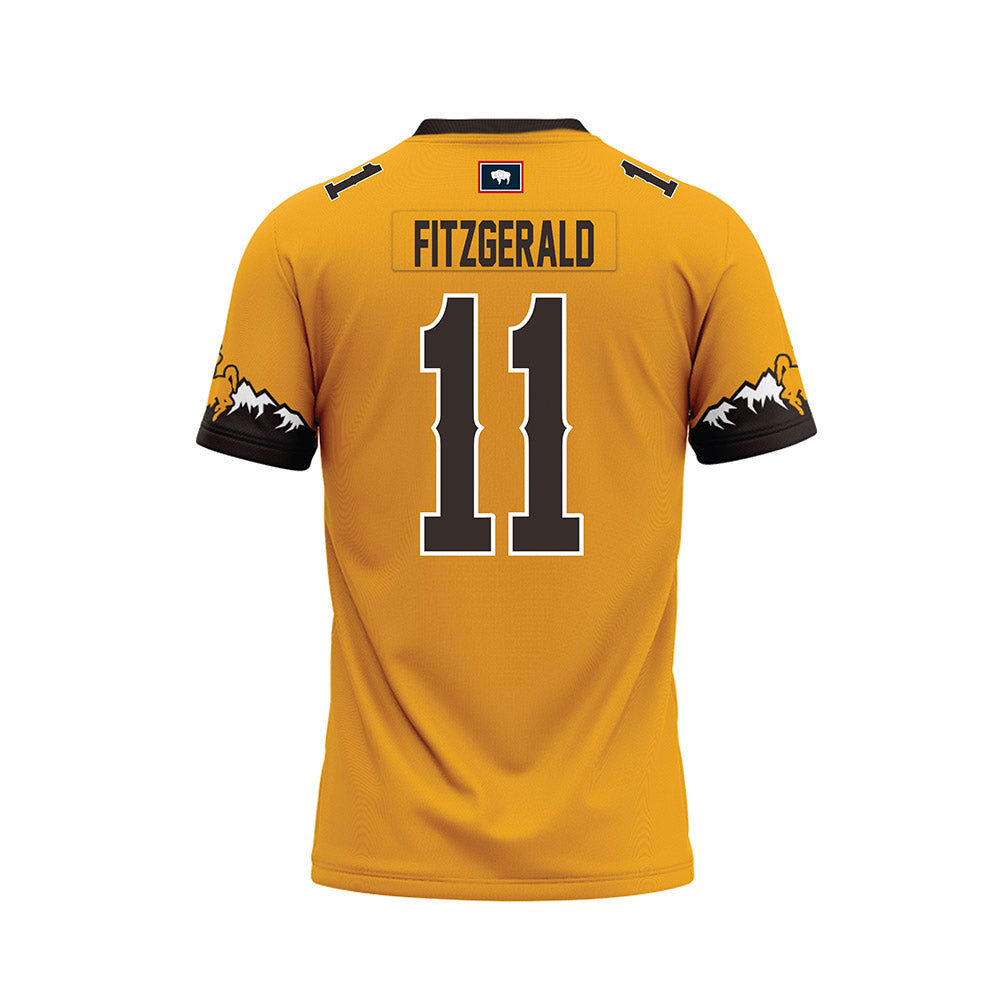 Wyoming - NCAA Football : Michael Fitzgerald - Gold Premium Football Jersey-1