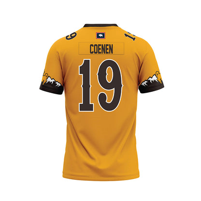 Wyoming - NCAA Football : Charlie Coenen - Gold Premium Football Jersey-1