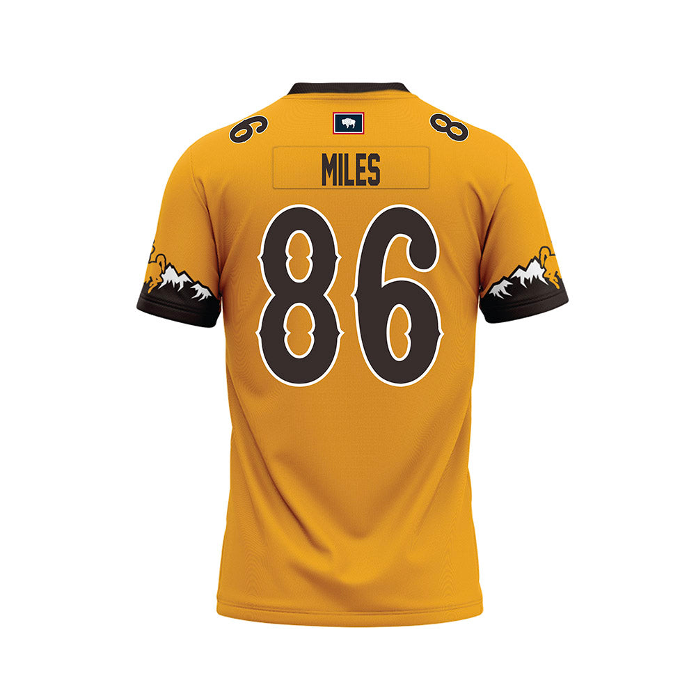 Wyoming - NCAA Football : Nick Miles - Gold Premium Football Jersey