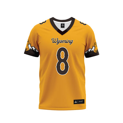 Wyoming - NCAA Football : Jaylen Sargent - Gold Premium Football Jersey