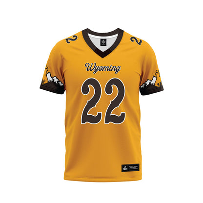 Wyoming - NCAA Football : Sam Scott - Gold Premium Football Jersey
