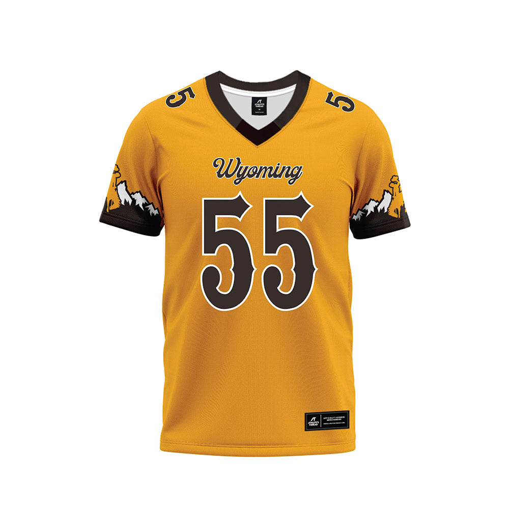 Wyoming - NCAA Football : Kalvin Janssen - Gold Premium Football Jersey-0