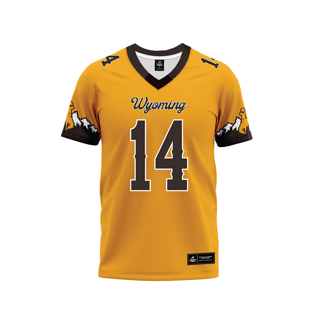 Wyoming - NCAA Football : Bj Inmon - Gold Premium Football Jersey-0