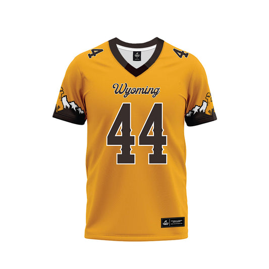 Wyoming - NCAA Football : Tyler Hampton - Gold Premium Football Jersey-0