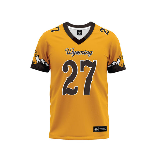 Wyoming - NCAA Football : Dontae Burch - Gold Premium Football Jersey-0