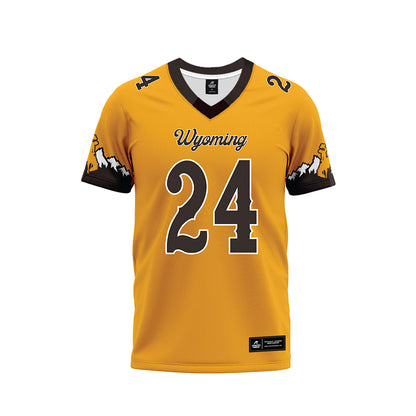 Wyoming - NCAA Football : Drew Jackson - Gold Premium Football Jersey